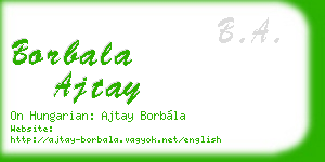 borbala ajtay business card