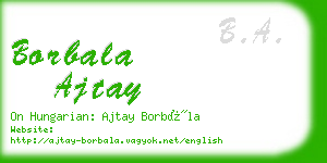 borbala ajtay business card